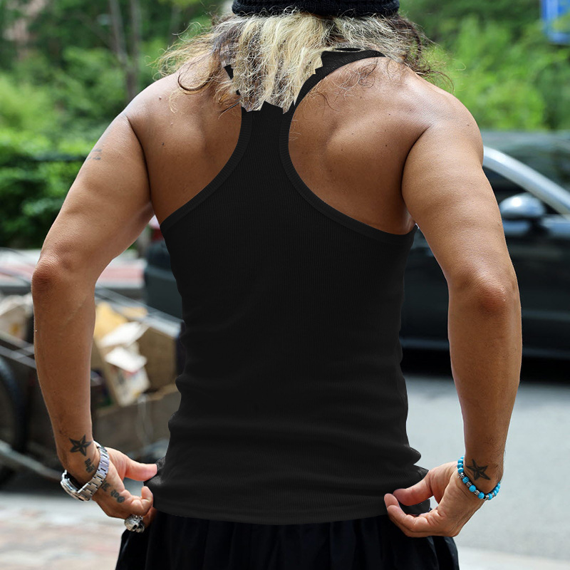 24 New American Herren Tank Top Slim Fit Freizeit Sport Herren Frühjahr/Sommer Unterteil Thread Tank Top_voghion.com