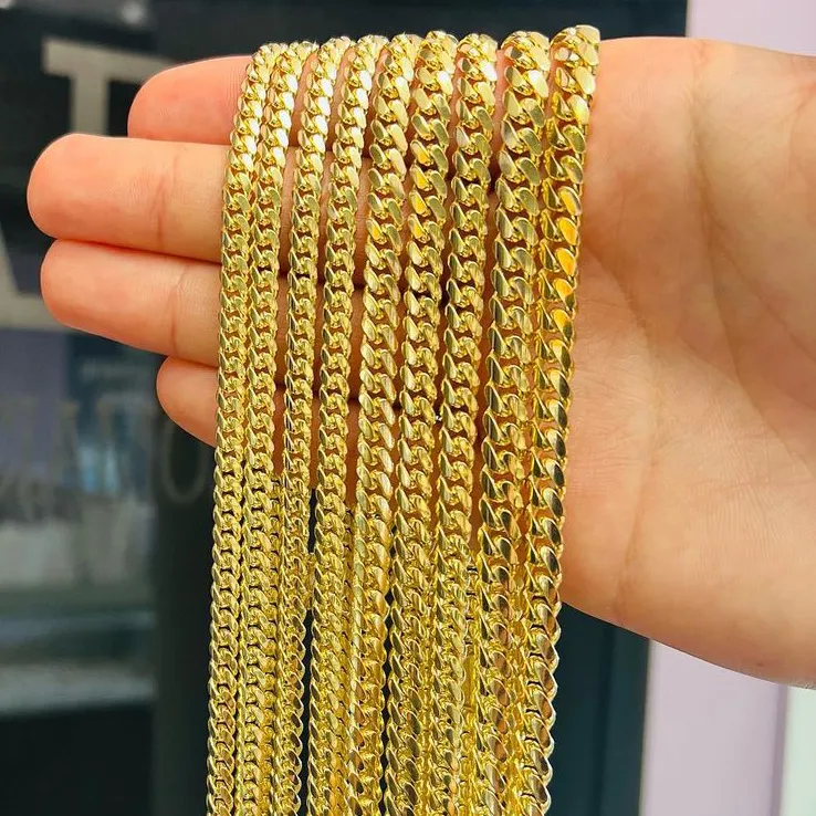 Commercio all'ingrosso 10K 14K Oro Vero Massiccio 8MM Catena Cubana K Braccialetto Iced Out Hip Hop Moissanite Collana Gioielli Raffinati Uomo Donna_voghion.com