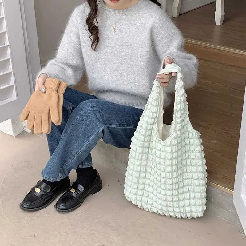 Ydlns Été Plissé Nuage Femelle Bonbon Couleur Grande Capacité Sac À Bandoulière Sacs À Main Shopping Filles Pochette Fourre-Tout_voghion.com
