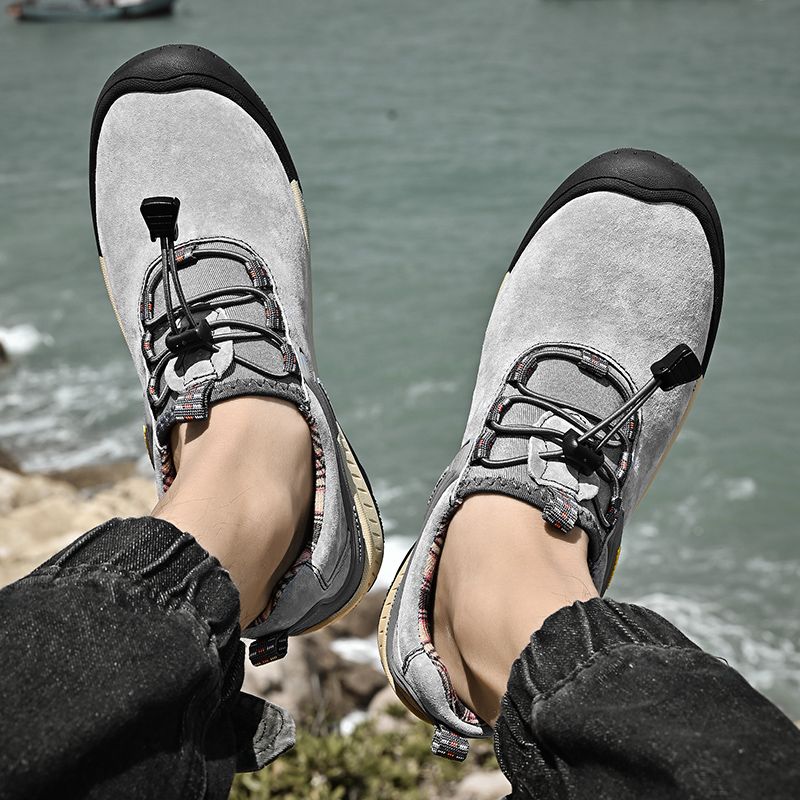 Outdoor Hiking Sneakers Sping Casual Men Shoes Breathable Suede Leather Anti-skid Walking Shoe Hot Sale Footwear_voghion.com