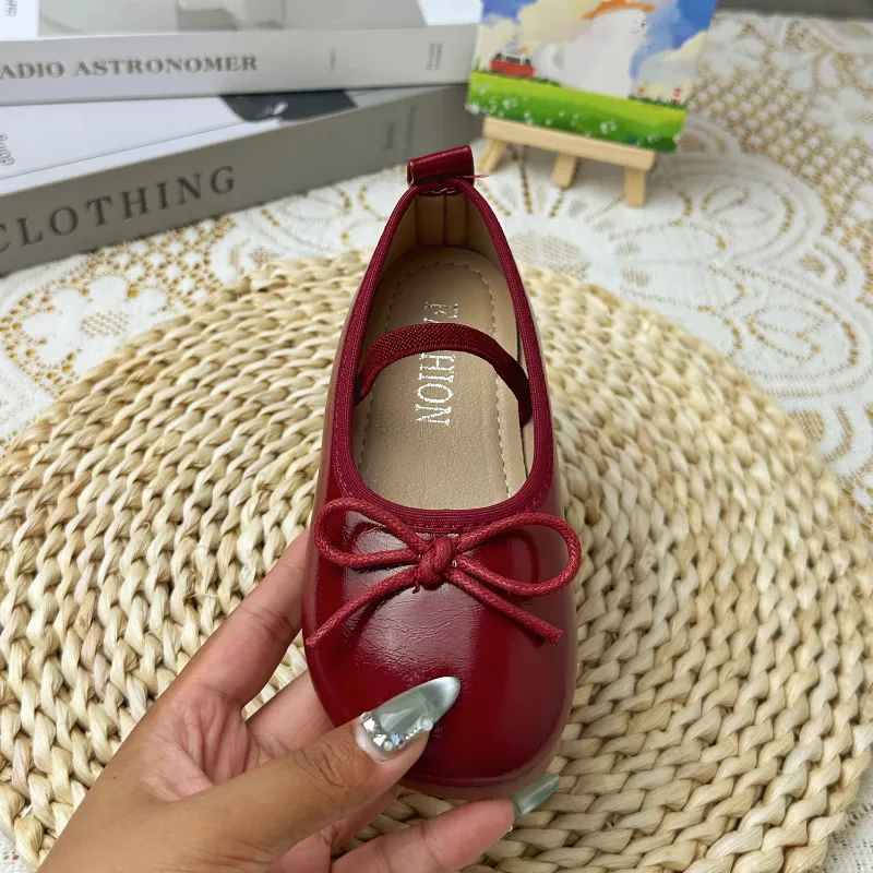 Round Toe Patent Leather Ballet Flats For Baby Girl Classic Bowknot Elastic Band Princess Happysteps Toddler Kid Soft_voghion.com