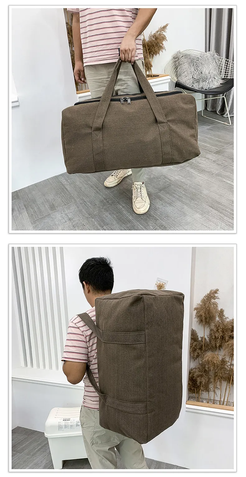 Canvas Travel Bag Durable Handbag Large Capacity Outdoor Sports Storage Lage Backpack Sac De Voyage_voghion.com