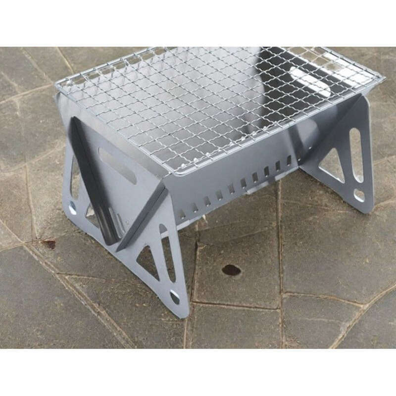 Outdoor Card Folding Stainless Steel Barbecue Stove Firewood Camping Supplies Portable_voghion.com