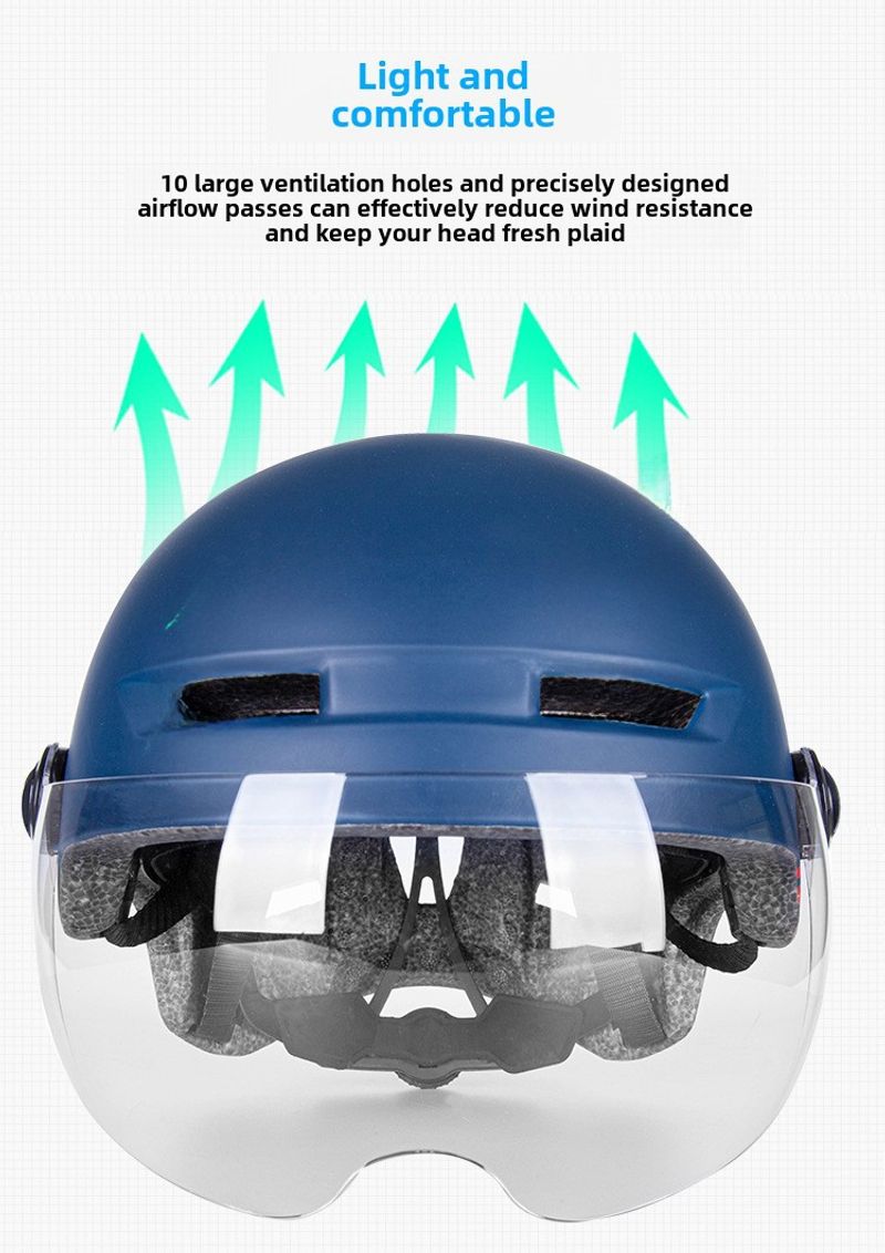 Factory Wholesale Electric Four Seasons Universal Bicycle Mountain Bike Riding Helmet With Goggles Taillight_voghion.com