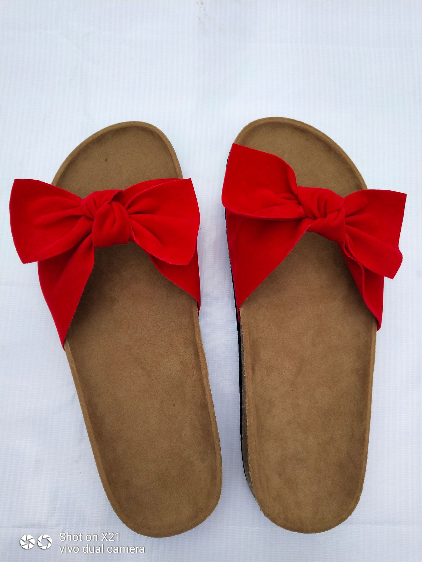 Plus Size Bowknot One-Strap For Women Leopard Print Suede Flat Sandals Slippers_voghion.com