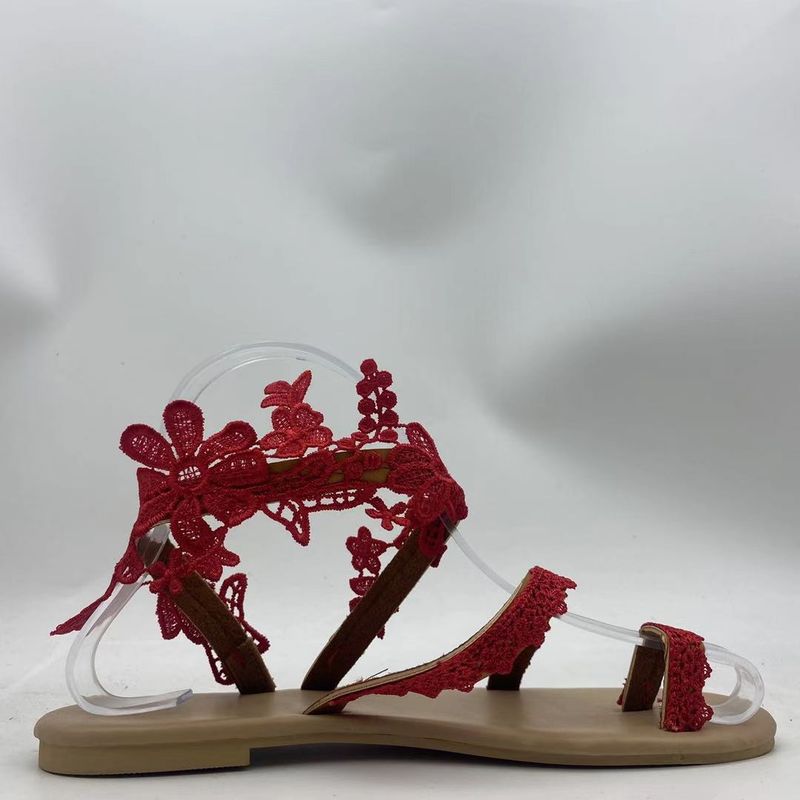 solid color open toe wer flat heel sandals large size 35-43_voghion.com