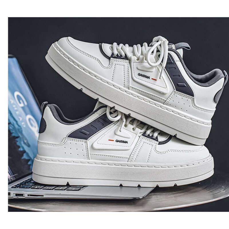 Men's Shoes Leather Style Whiteboard Sneaker Casual_voghion.com
