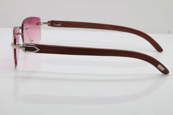 Rimless Wood Frame Men Sunglasses For Driving And Outdoors_voghion.com