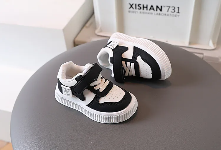 Children's Thin Bottom Plate Spring And Fall New Boys Velcro Low-top Girls White Tide Children's Shoes Sizes US6C-US13C_voghion.com