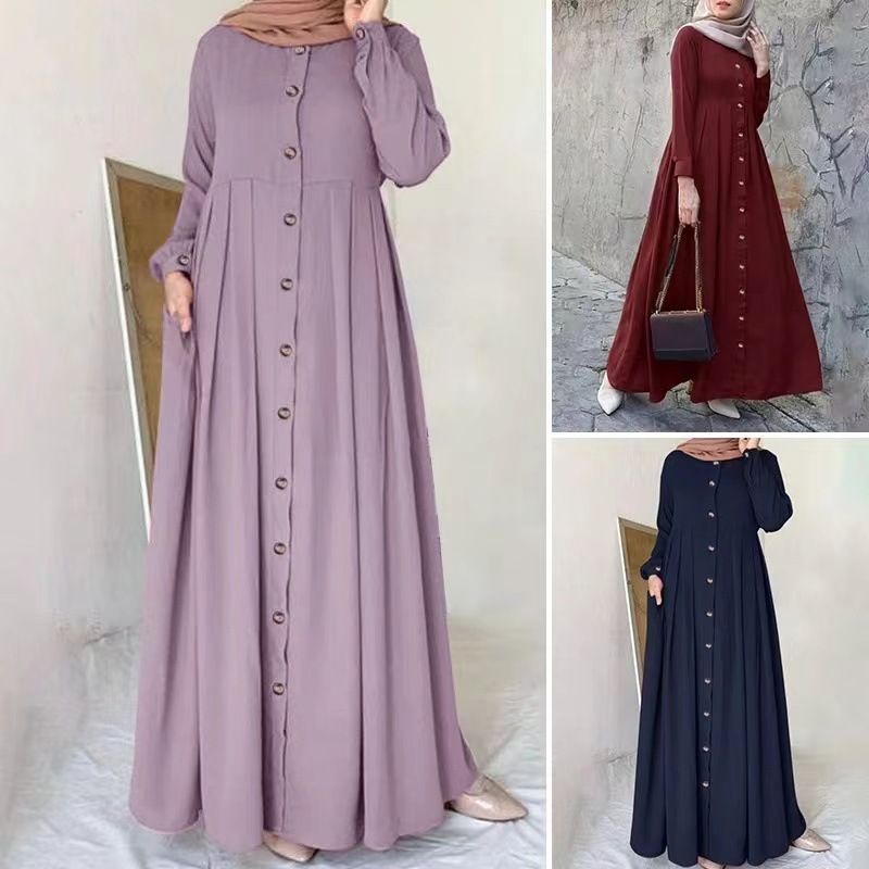 Dammekleeder Fréijoer an Hierscht Rock Plus Size Dammekleed mat lockerem Temperament fir Pendelen, laang Robe_voghion.com
