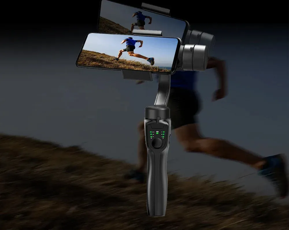 QAML F8 Handheld 3-axis Universal Joint Phone Holder Used As An Anti Vibration Video Recording Stabilizer For_voghion.com