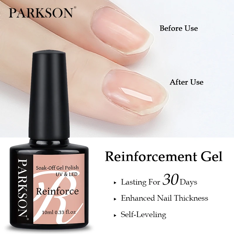 Parkson Smalto gel autolivellante Build Nails C-Curve Strong Base Coat Gel per smalto semipermanente UV sano per la cura della riparazione delle unghie