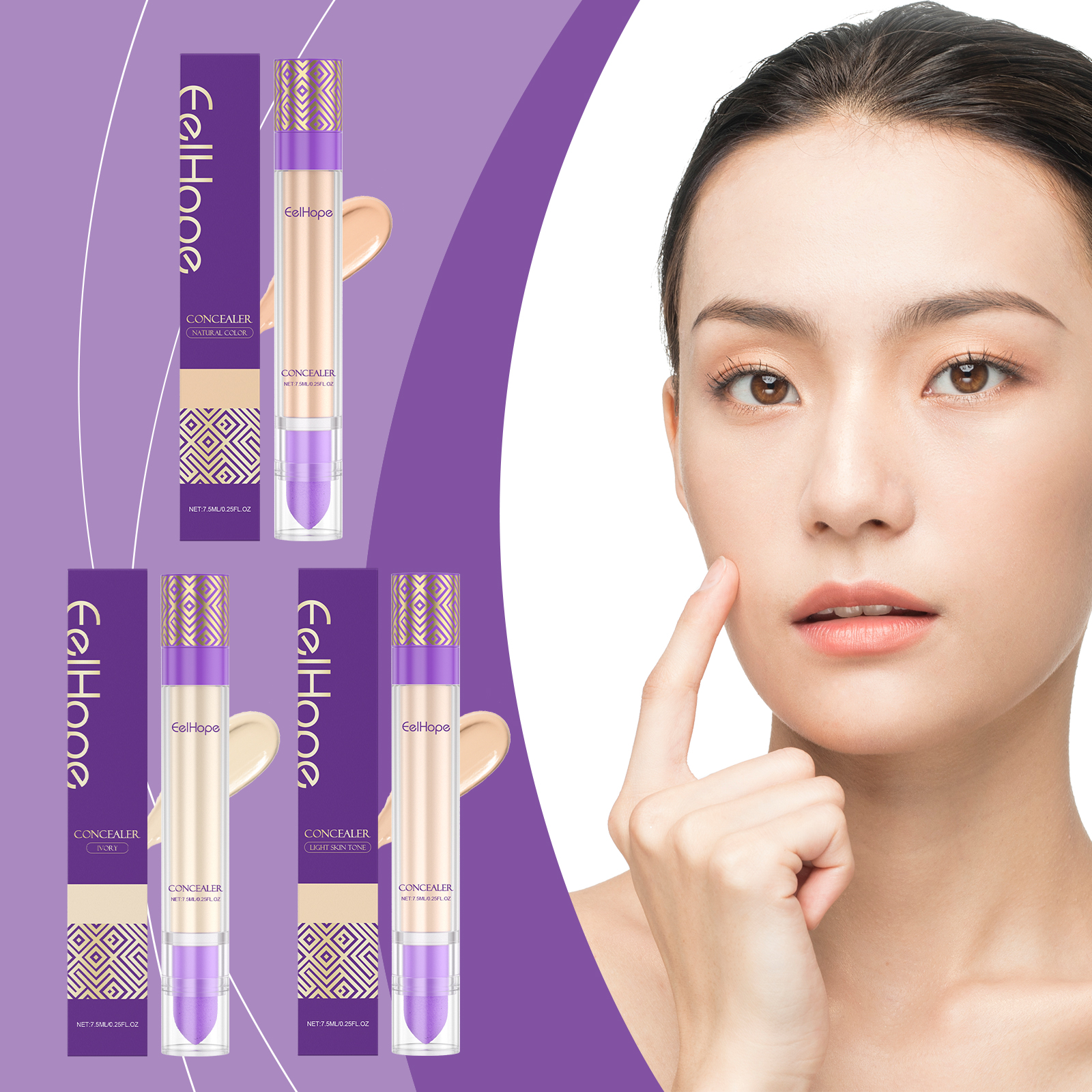 Eelhope Hydrating Blemish Proof Concealer Long Lasting Lightweight Breathable Even Skin Tone Multi Use Comfort Fit_voghion.com