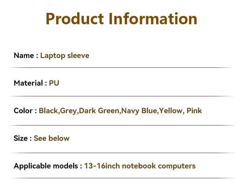 Laptoptasche, schmale Handtasche, Hülle aus PU-Leder für Buch, Xiaomi, Huawei, Lenovo, Microsfoft 13 14 15 16, Notebook, Tablet_voghion.com