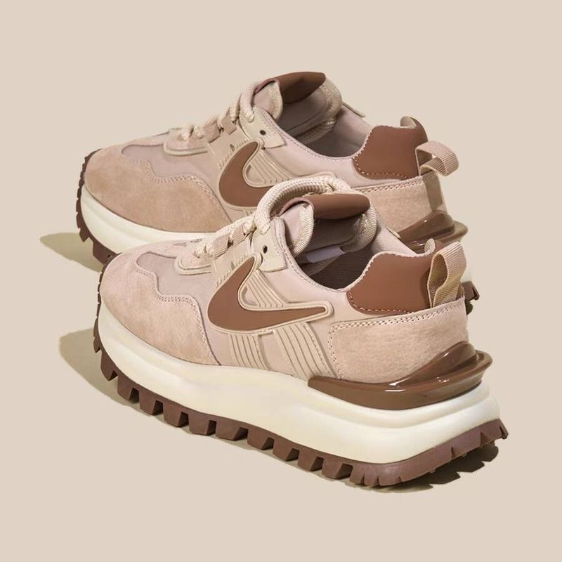 Thick soled raised apricot colored dad female internet celebrity super hot Forrest Gump shoes, 2024 spring new genuine_voghion.com