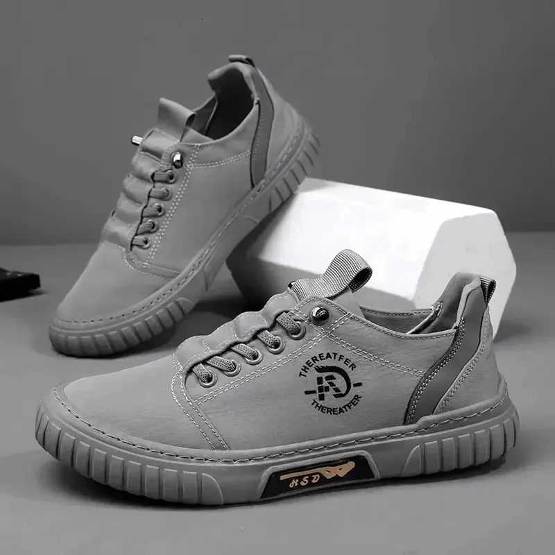 Baskets noires décontractées et respirantes pour hommes, chaussures de conduite, de marche, de tennis, de skate, plates, Zapatillas Hombre 240617_voghion.com