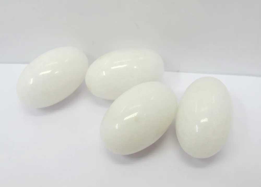 Anhänger Halsketten Yoni Ei - Weiß Stein Ei. Natürliche Jade 3 teile/los_voghion.com