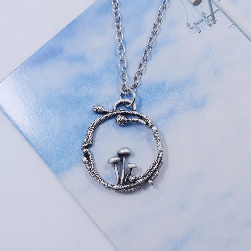 Pendant Necklaces 12pcs Lovely Sweet Metal Alloy Mushroom Necklace Women's Temperament Jewelry Friend Birthday Gifts_voghion.com