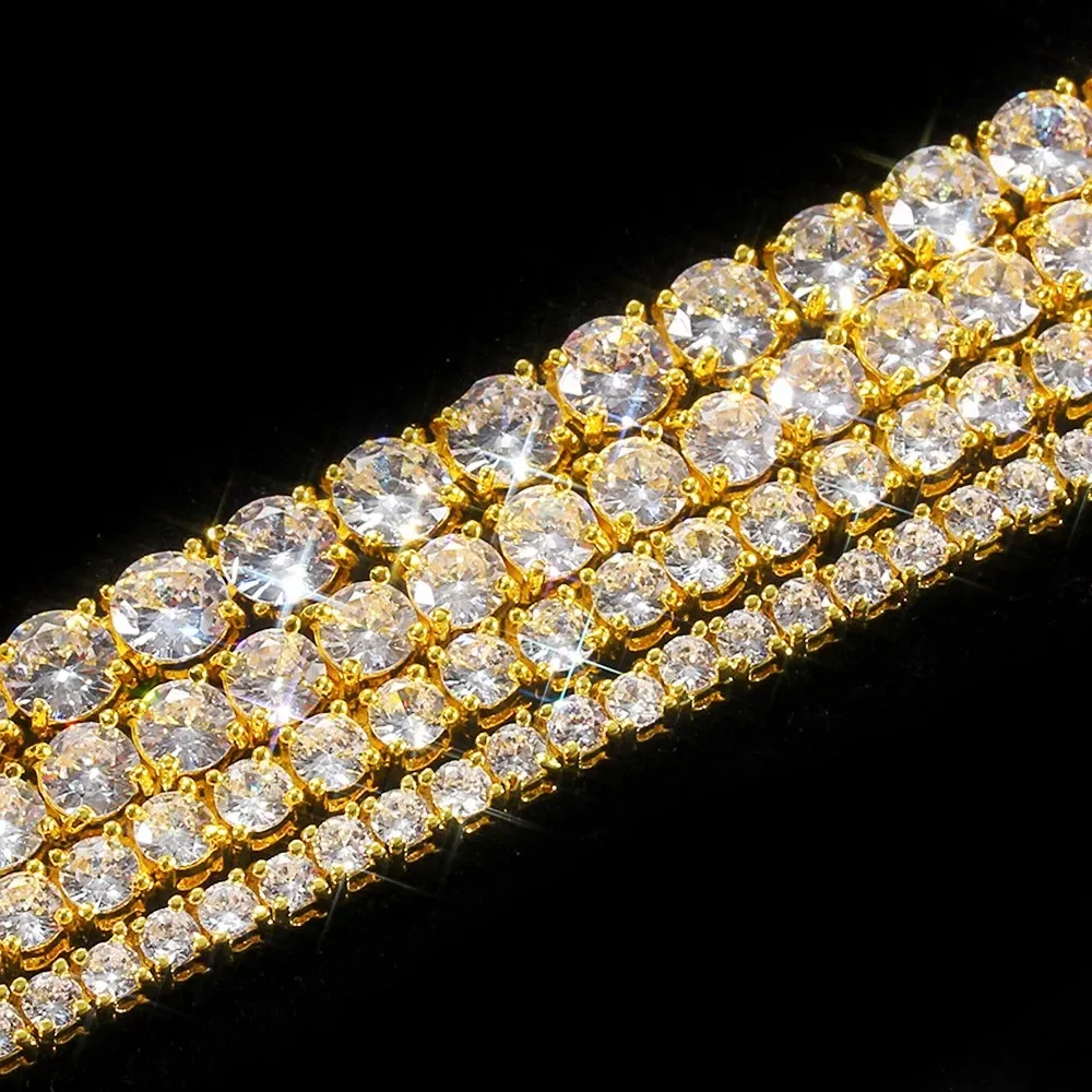 Fabrikk Engros Sterling Sier VVS Moissanite Diamant Tenniskjede Kubansk Linkkjede Dame Fine Smykker 3mm 4mm_voghion.com