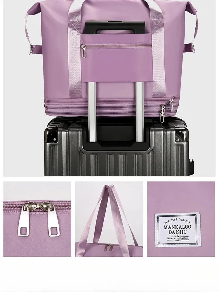 1 STK Große Kapazität Leichte Damenrolle mit Rädern Drei erweiterbare Reiseorganizer Tragbare Reisetasche 240830_voghion.com