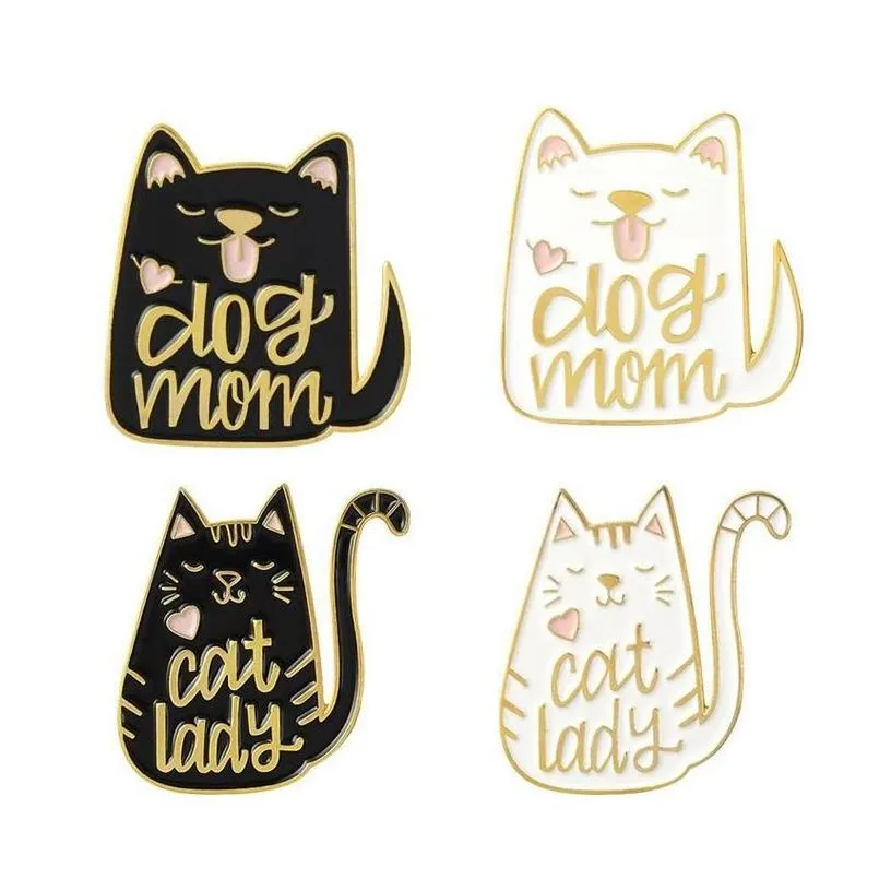 Hunde- Und Katzen-emaille-pins Vintage Stil Metallbroschen_voghion.com