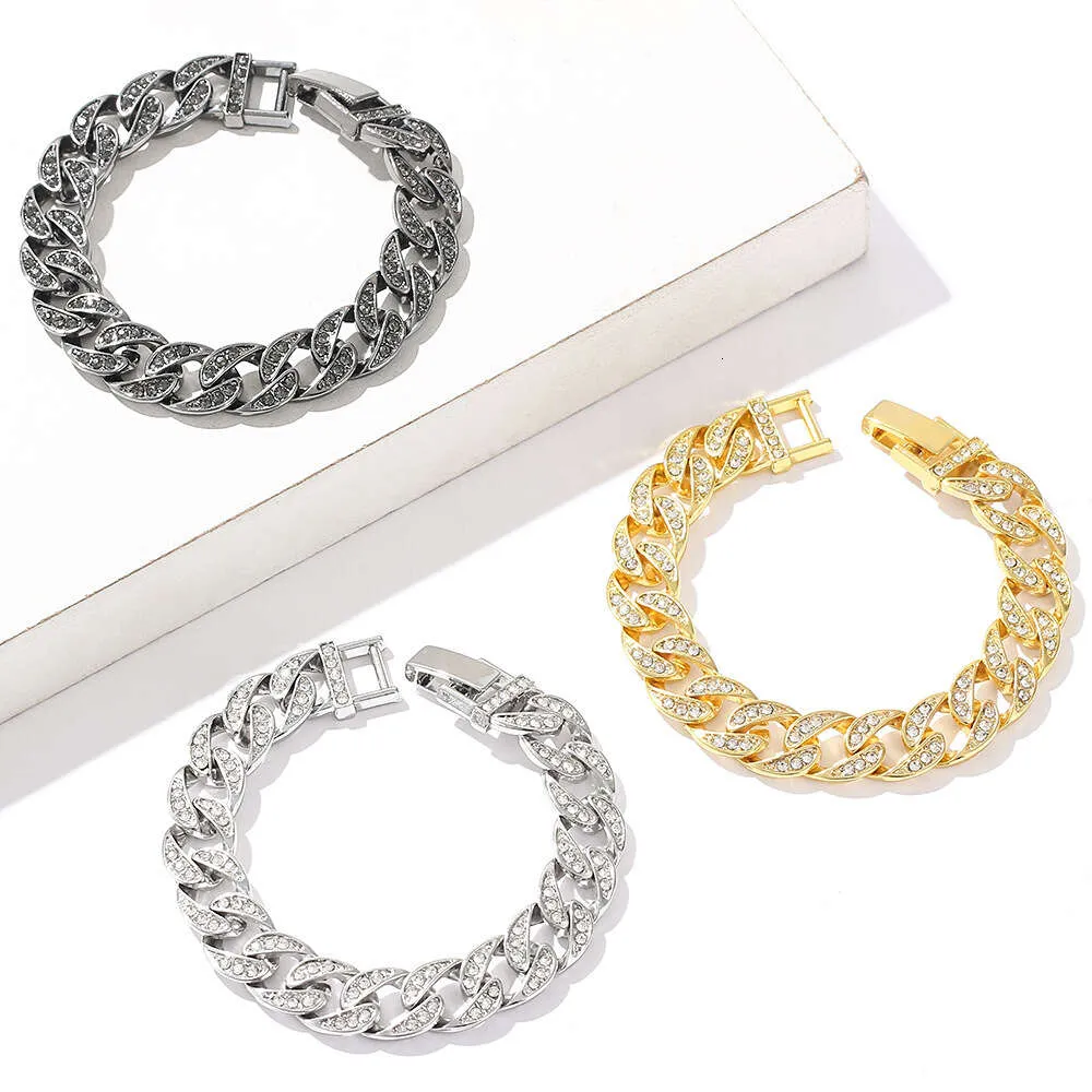 Cuban crystal trendy hip-hop full diamond jewelry 18-25cm bracelet_ipsvogv.com