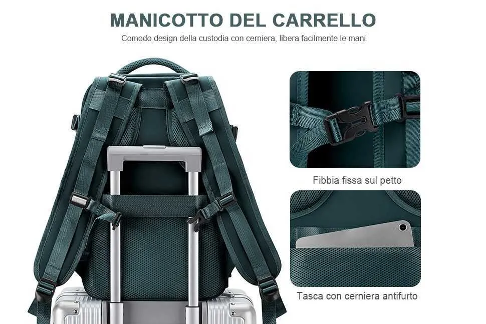 Zaino Easyjet 45x36x20 40x20x25 Ryanair Bagaglio a mano Donna/Uomo Zaino da viaggio in aereo Zaino per laptop C241011_voghion.com