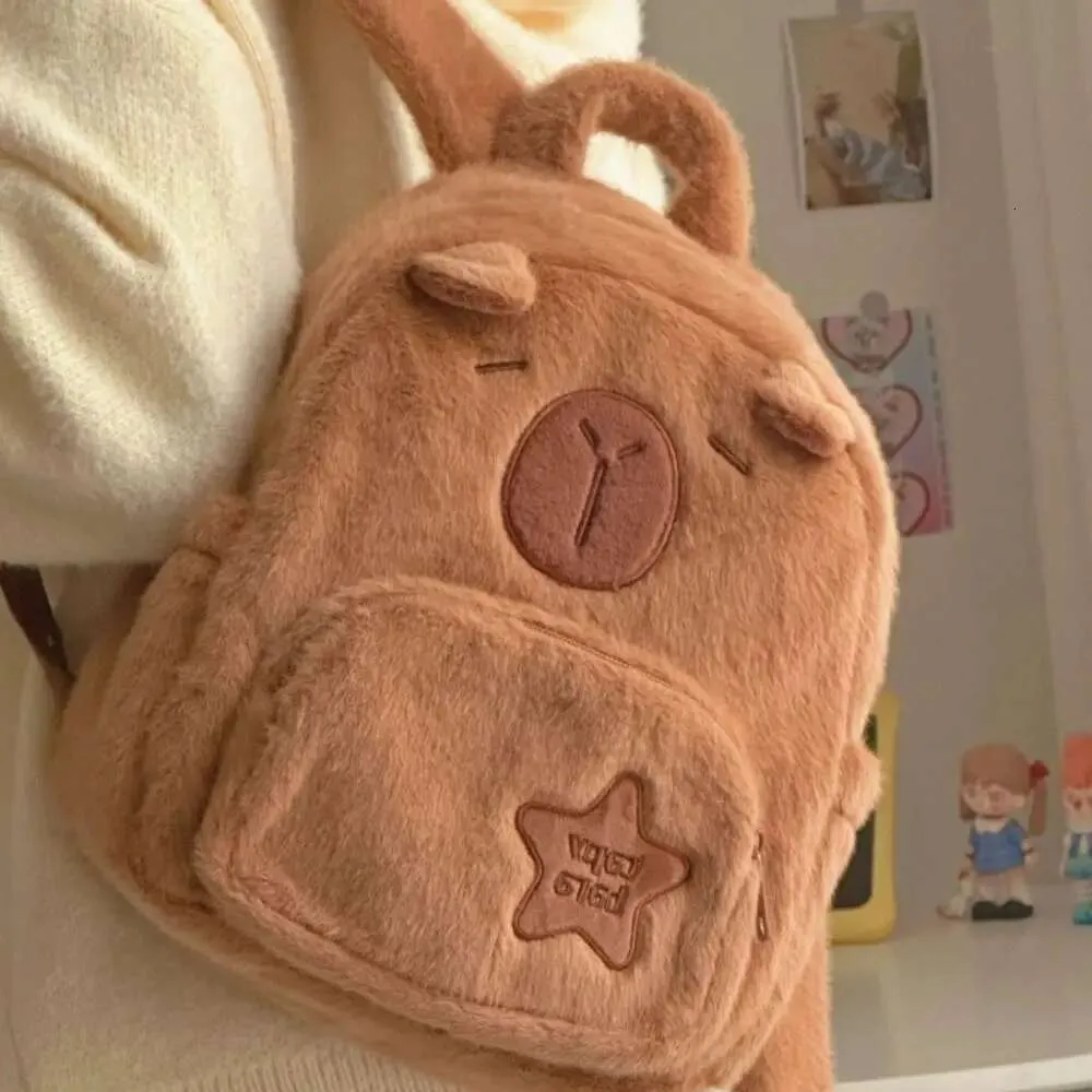 Zaino kawaii capybara in peluche da donna borsa a tracolla_voghion.com