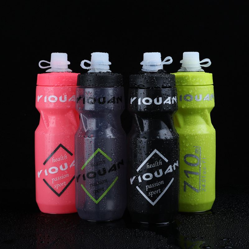 Bouteille d'eau de sport pour vélo de montagne avec couvercle anti-poussière, bouteille d'eau en plastique PC pour cyclisme en plein air, grande capacité, tasse à eau compressible
