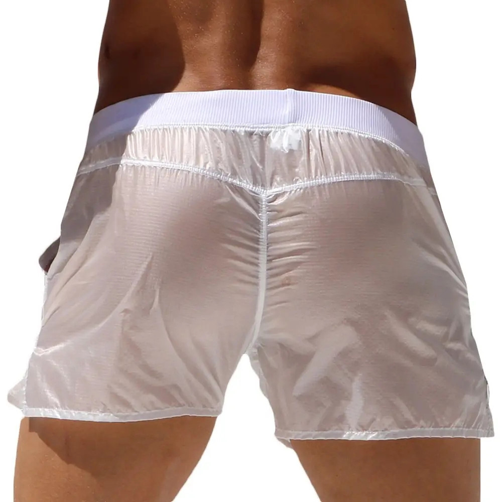 Men's Sheer Swim Trunks - Lightweight & Quick-Dry For Beach Pool & Summer Wear (No Lining UPF50+ Sun Protection Black/Blue)​​_voghion.com