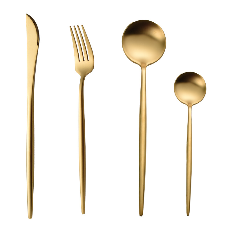 Portugal 304 stainless steel cutlery thickened Western style steak knife, fork, dessert spoon_voghion.com