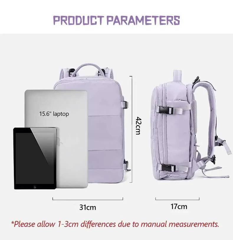 17 Laptop Multifunktions Reise Rucksack Mode Student Buch Taschen Große Kapazität Travelg Tasche USB Lade Mochila_voghion.com