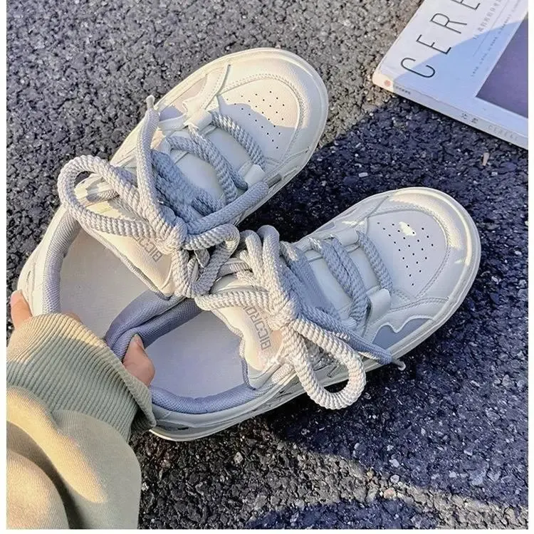 SHANPA Dolce Rosa Donna Sportivo Stile Coreano Moda Kawaii Patchwork Donna Sneakers Casual Leggero Scarpe con Lacci_voghion.com