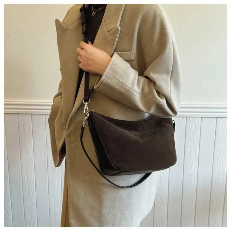 Crossbody Bag Patchwork Pu Leather Satchel Large Shoulder Bag_voghion.com