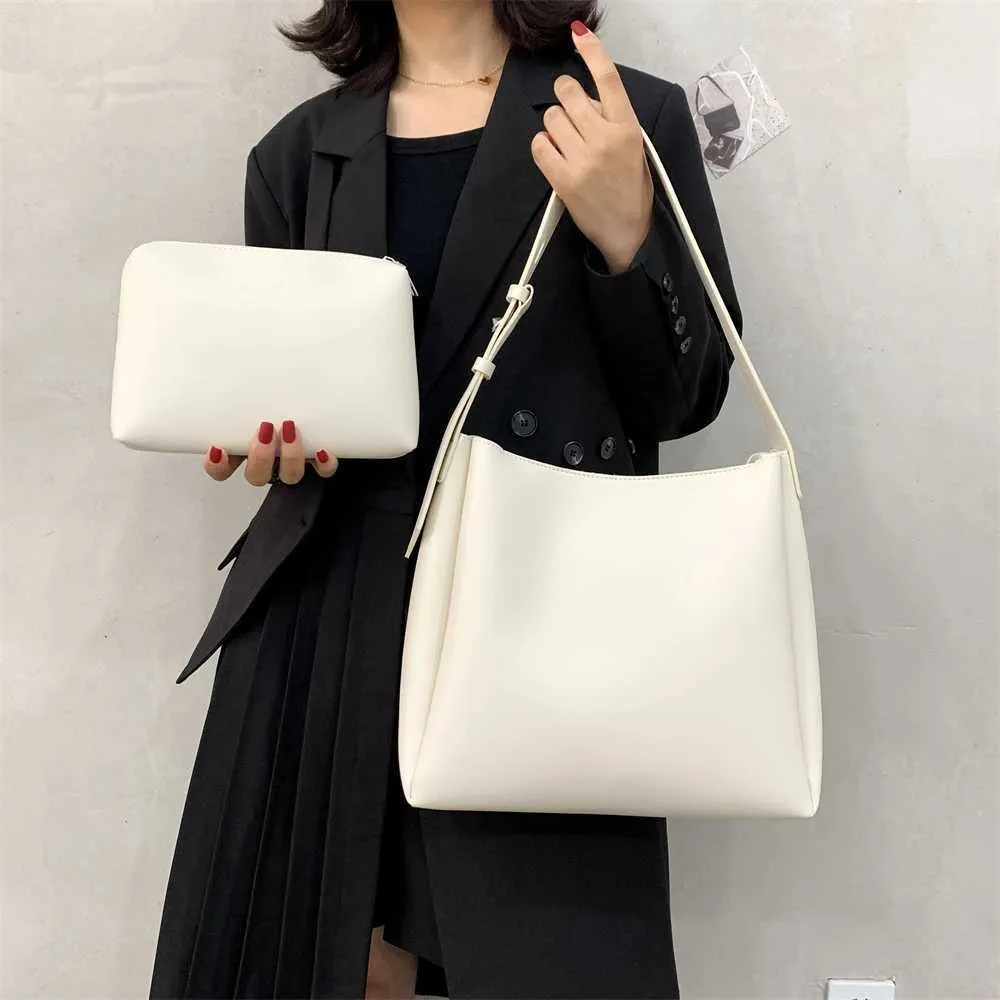 Women's Large Capacity Shoulder Bag And Handbag Set Pu Leather_voghion.com