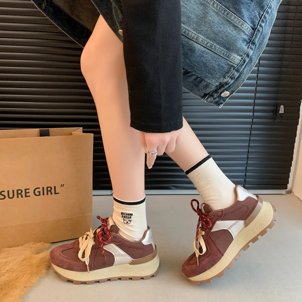 Height Increasing Running Shoes For Women Thick Sole Trainers_voghion.com