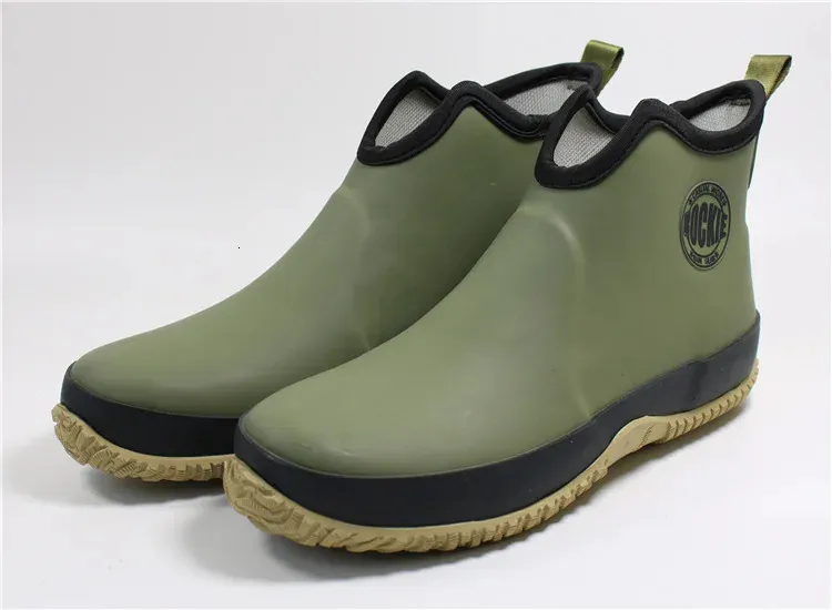 Men's Waterproof Ankle Rain Boots For Outdoor And Casual Wear_voghion.com