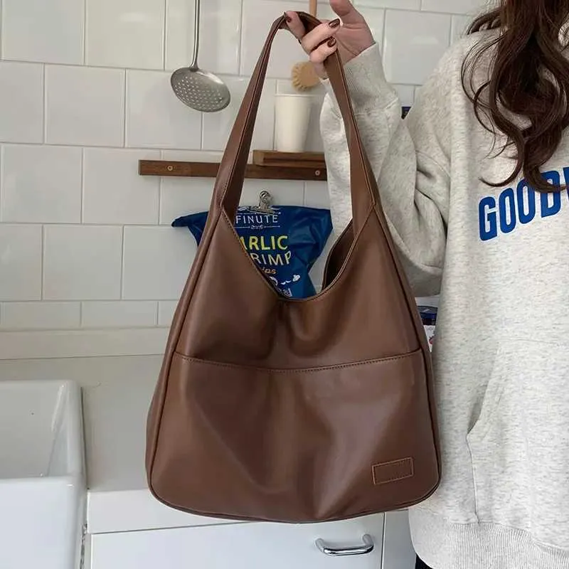Borsa a spalla da donna elegante in pu con grande capienza_voghion.com