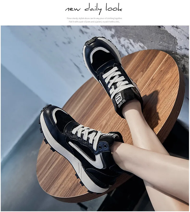 Genuine Leather Sneakers For Women Mixed Color Platform Casual Autumn Winter Warm Plush High Top Sports Shoes_voghion.com