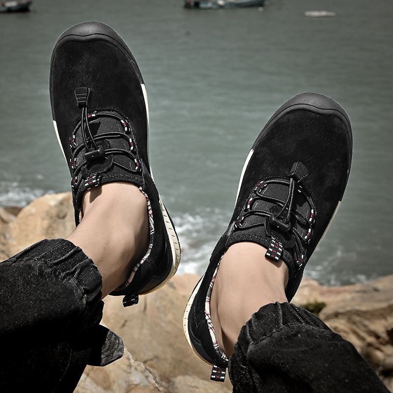Outdoor Hiking Sneakers Sping Casual Men Shoes Breathable Suede Leather Anti-skid Walking Shoe Hot Sale Footwear_voghion.com