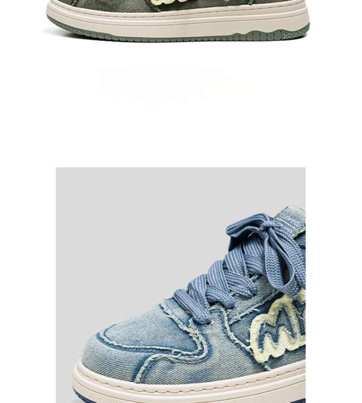 Scarpe casual in tela con suola spessa traspirante in denim da uomo, primavera ed estate 2025_voghion.com