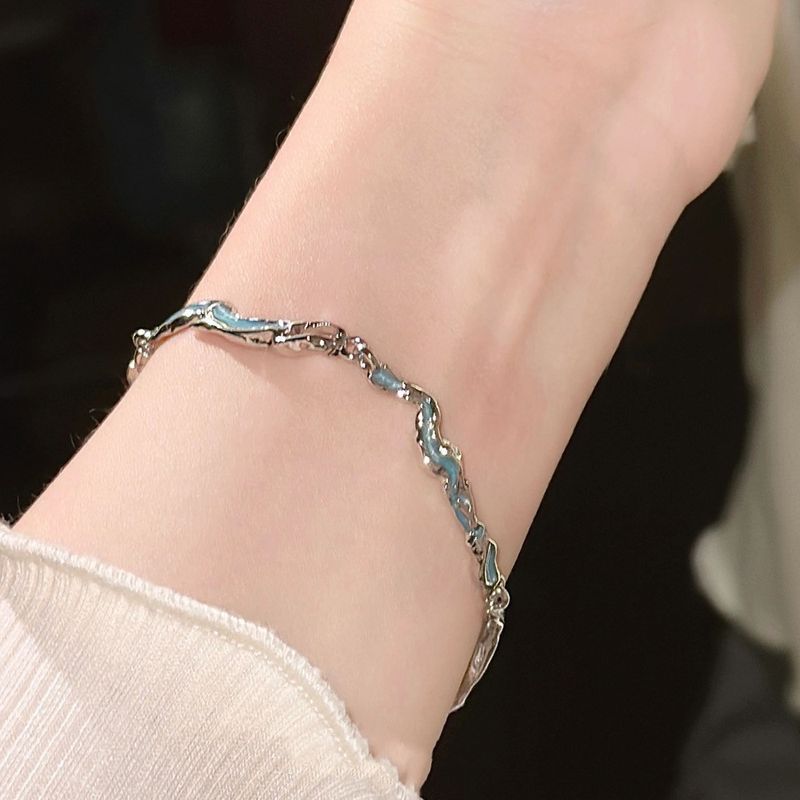 Bracciale per coppia femminile, stile dolce e fresco, design di nicchia, onde irregolari, leggero, squisito e versatile_voghion.com