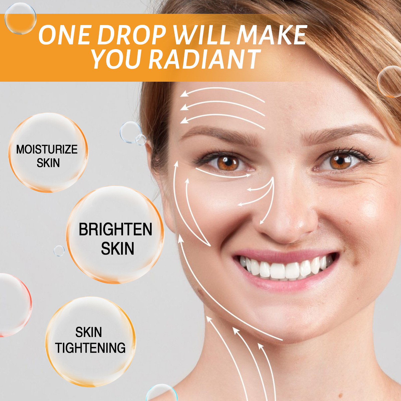 OUHOE Vitamin C Feuchtigkeitsspendende und aufhellende Haut Aufhellende Feuchtigkeitsspendende und straffende Essenz_voghion.com