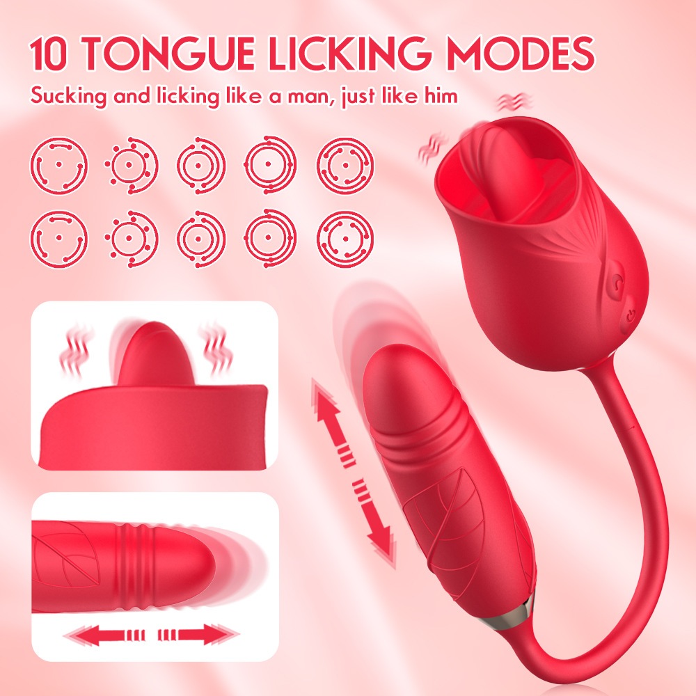 Female Vibrator Nipple Oral Rose Shaped G Spot Clit Suction Stimulates Masturbation Adult Toys For Women_voghion.com