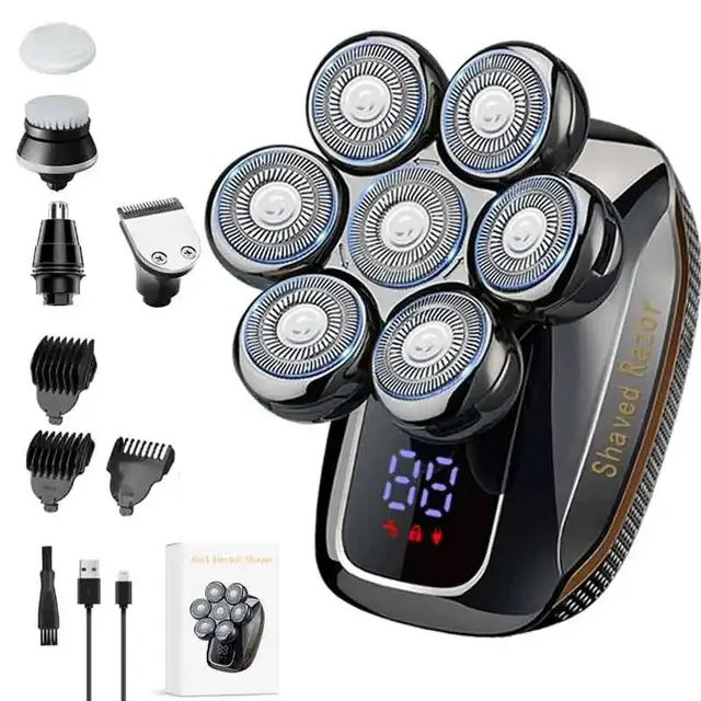 Rasoio elettrico 5 in 1 uomo rasoio per testa impermeabile wet dry_voghion.com