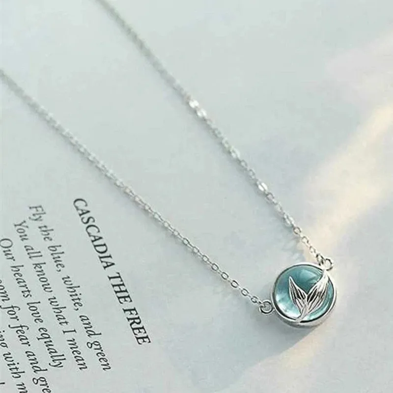 Ketten Moud Gliederkette Kristall Mierjungfrau Charm Halskette Anhänger Choker Statement Halskette Fir Fraen Party Bijouen_voghion.com