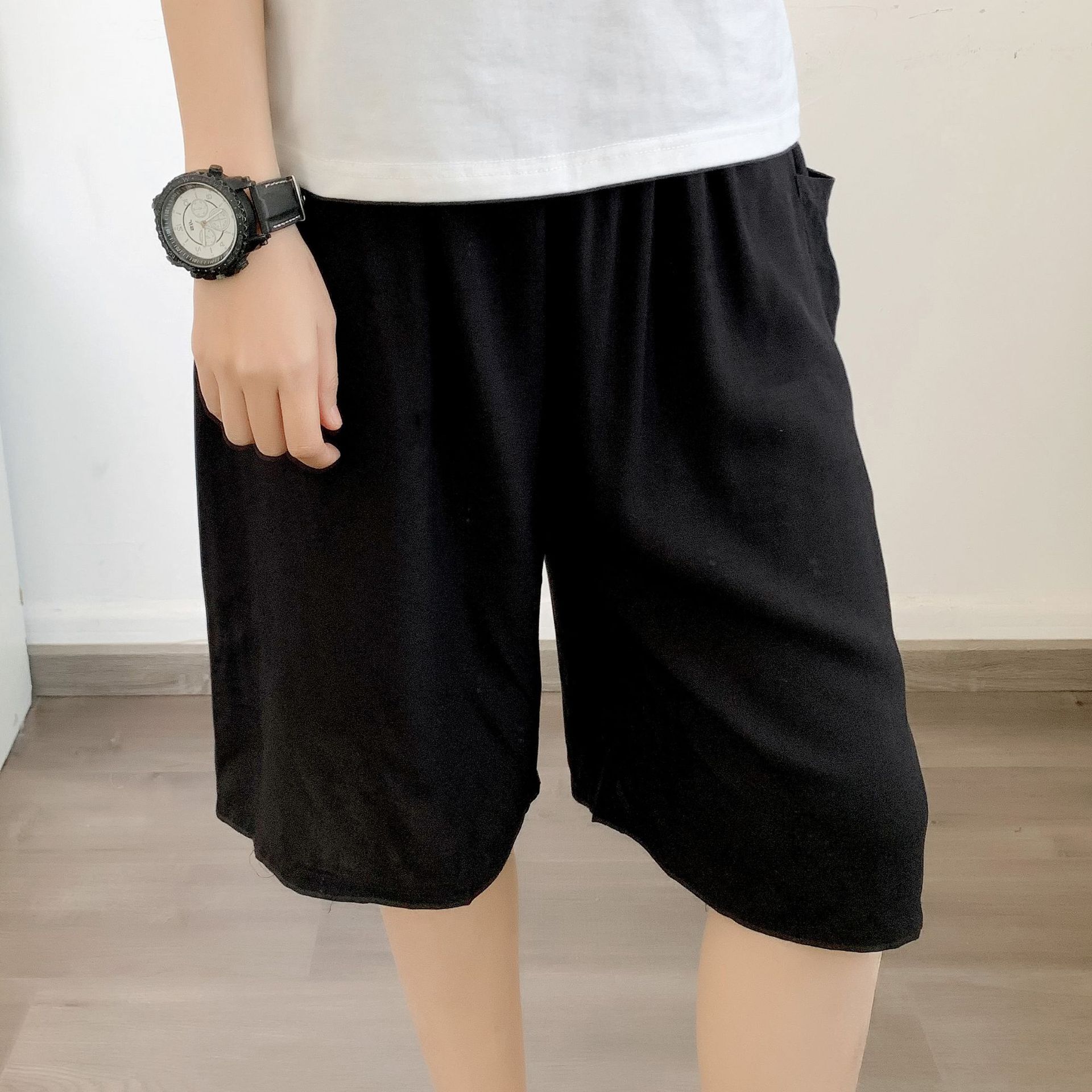 Men's Sleep Cotton pajama pants Thin rayon shorts Baggy plus quarter pants beach pants_voghion.com