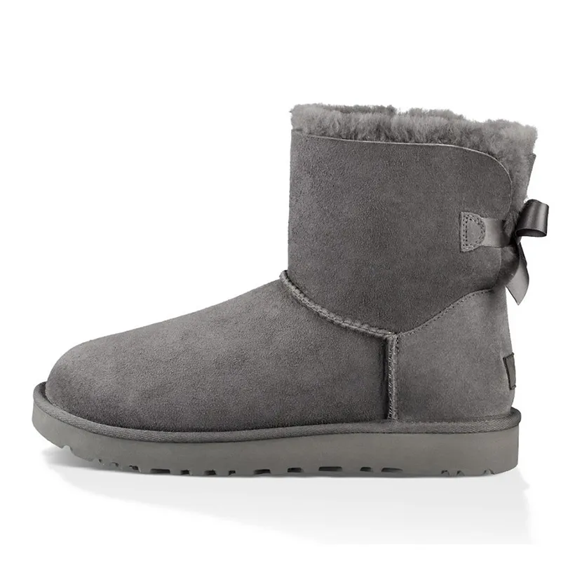 Boots Australia Designer Womens Girls Ankle Winter Snow Boot Slip-On fur Leather Ladies Booties Bailey Bow Chesut Black_voghion.com