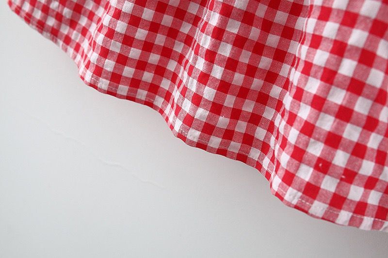 Sweet Baby Girl Tank Dress Fashion Checkered Pattern Dress Sleeveless Bow Dress Send Hat_voghion.com