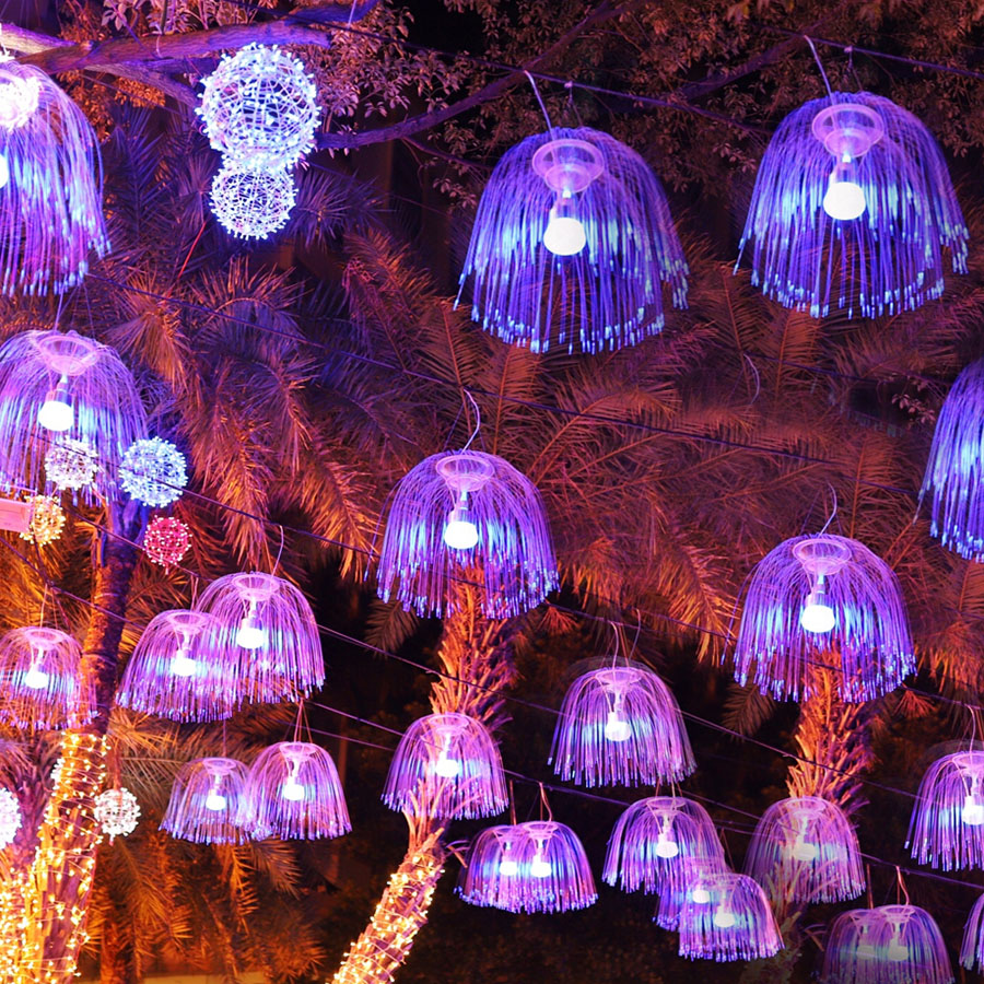 80CM Fibra Ottica Medusa Natale String Light Dandelion Fairy Garland Light Romantic Atmosphere Party Wedding Hanging Light_voghion.com